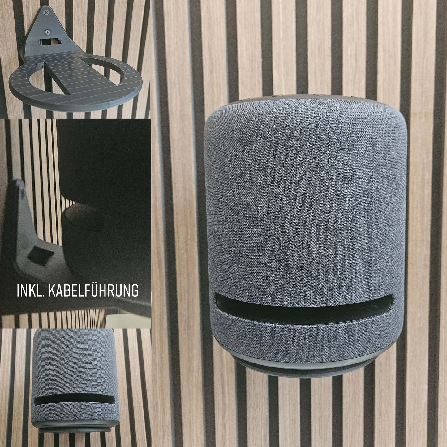 Wandhalter passend für Echo Studio "SLIM LINE" auch für Akustikpaneele
